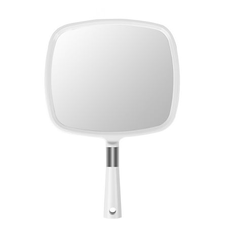 Apercolorier Large Hand Mirror with Handle-Hang Handheld Mirror Hairdresser Mirror.(White)