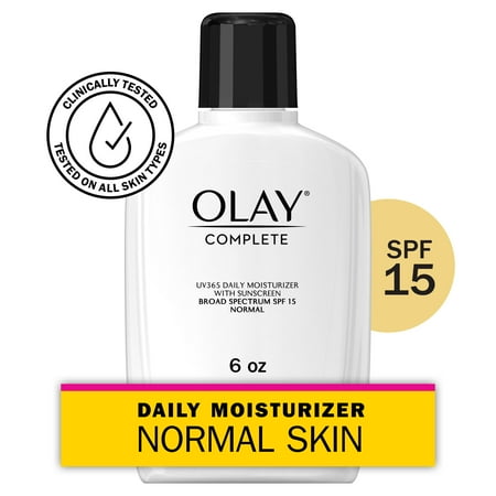 Olay Face Moisturizer with SPF 15, Complete Face Lotion with Sun Protection, 6.0 fl oz, 6.0 fl oz