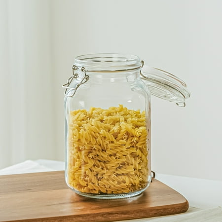 Mainstays Glass 67 oz Lock Lid Storage Jar Canister