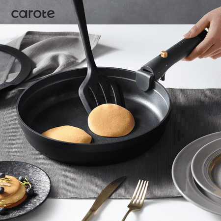 Carote Nonstick Cookware Sets, 19 Pcs Non Stick Pots and Pans Set with Removable Handle, BlackBlack, 20pcs,