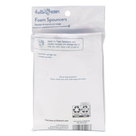 Hello Hobby Foam Multi-Color Spouncers Art and Craft Variety 10pc Set, Unisex, Adult, Teen, 0.06 lb