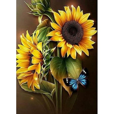 Diamond Kits for Adults, 12x16 Inch DIY Paint by Numbers for Adults Beginner, DIY Full Drill Diamond Dots Paintings Picture Arts Craft for Home Wall Art Decor (Blue Butterfly)