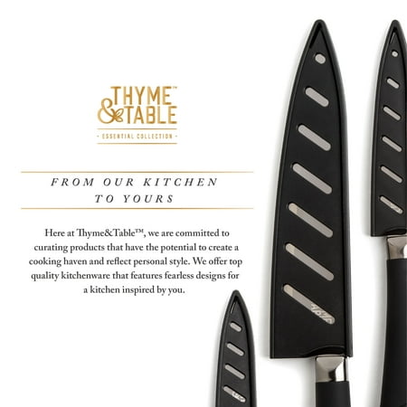 Thyme & Table 3-Piece, Non-Stick Coated High Carbon Stainless Steel Kitchen Knives