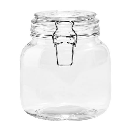 Mainstays Glass 38 oz Lock Lid Storage Jar Canister