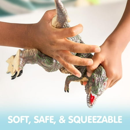 Joyfy Big Dinosaur Toys for Toddlers, 6 Piece Large Soft Dinosaur Figures with an Educational Book, Realistic Jurassic World Toys for Kids Ages 1-5, Jumbo Dinosaur Toys for Boys and Girls Gift