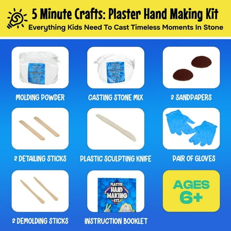 5-Minute Crafts - Hand Plaster Making Kit for Kids Ages 6+ as Seen on Social Media