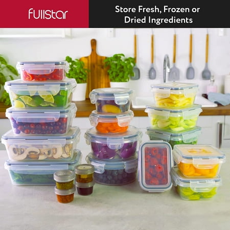 Fullstar 50 pcs Meal Prep Container, Airtight Plastic Food Storage Containers Set