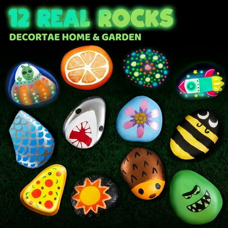Joyfy Glow in the Dark Rock Painting Arts and Crafts Kit, Creative Fun for Kids Ages 6+