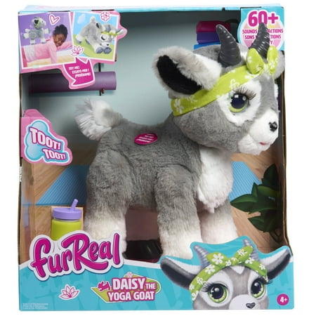 furReal Daisy the Yoga Goat Interactive Toy, 11-inch Realistic Plush Kids Toys for Ages