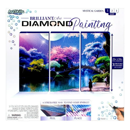 ArtSkills Brilliant Art Diamond Painting Craft Kit, Mystical Garden