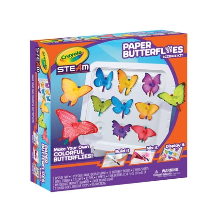 Crayola Paper Butterfly Science Kit, Stem Toy, Customizable Gift for Teens and Kids, Butterfly Arts & Crafts