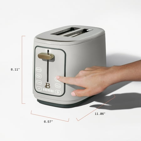 Beautiful 2 Slice Toaster with Touch-Activated Display, White Icing by Drew Barrymore, White