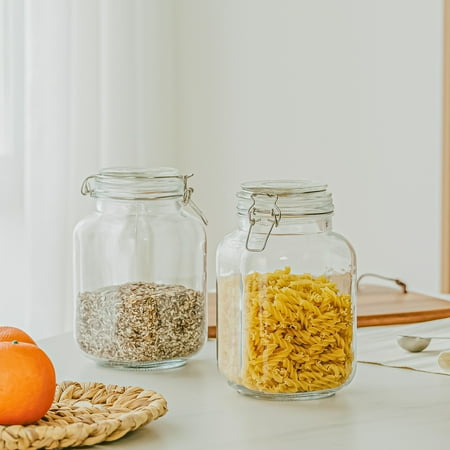 Mainstays Glass 67 oz Lock Lid Storage Jar Canister