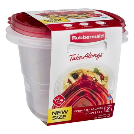 Rubbermaid TakeAlongs Food Storage Containers (Set of 2) 7 Cups Squares