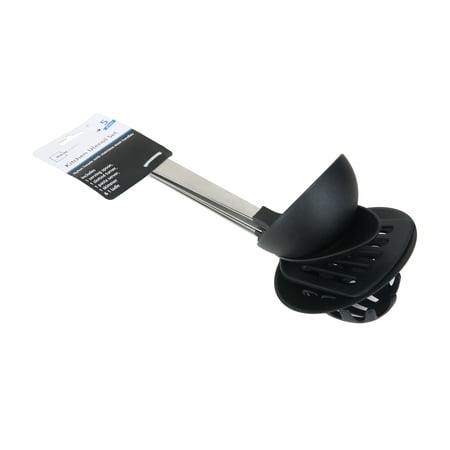 Mainstays Stainless Steel and Nylon Cooking Tool Set, Spoon, Spatula, Ladle, Pasta Spoon and Skimmer Assorted Colors