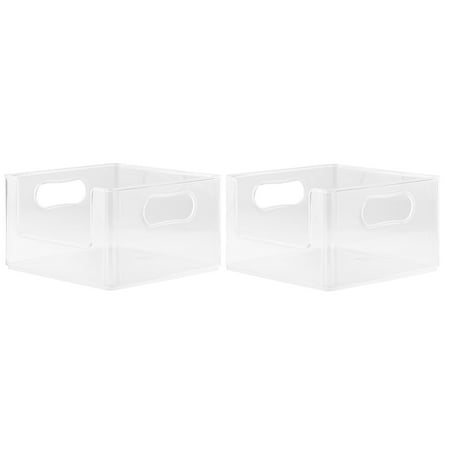 The Home Edit Open Front Bin Plastic Modular Organizer Storage System, 2 Pack, 10" x 10" x 6"