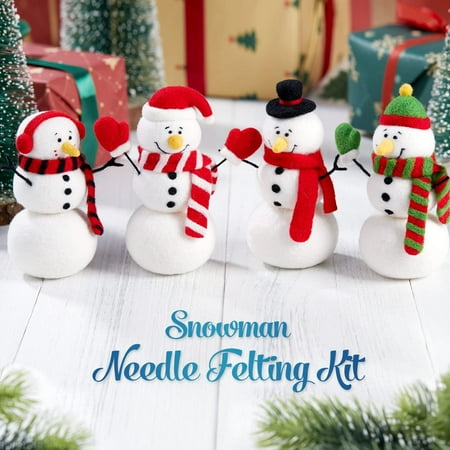 UnityStar Needle Felting Kit, Christmas Snowman Needle Felting Kit for Beginners for Christmas Festival DIY Crafts Gift