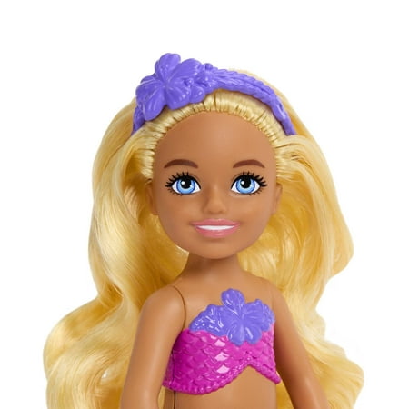 Barbie Mermaid Chelsea Doll with Blond Hair, Mermaid Toys, 6.3 in