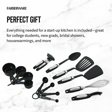 Farberware Professional 14-Piece Kitchen Tool and Gadget Kitchen Utensil Set in BlackBlack,