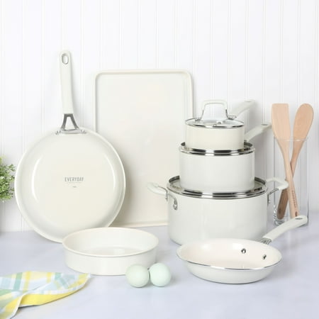 Martha Stewart Everyday Charlemont 12-Piece Linen Aluminum Cookware Set