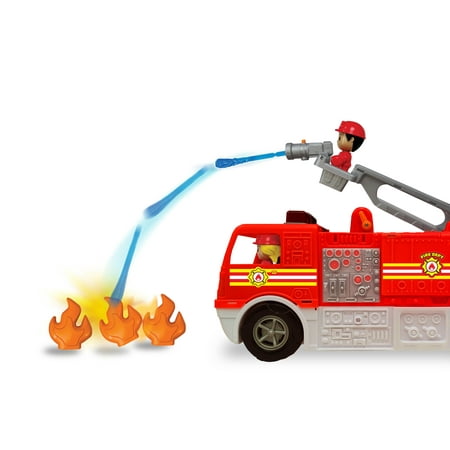 Kid Connection Fire Truck Play Set with Lights and Sounds, 16 Pieces, Toddler Toys Ages 3+