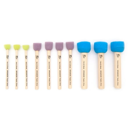 Hello Hobby Foam Multi-Color Spouncers Art and Craft Variety 10pc Set, Unisex, Adult, Teen, 0.06 lb