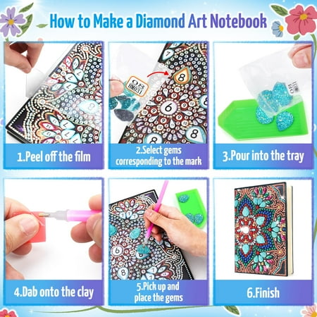 Craft Kits for Kids Age 6-8-9-10, Girls Birthday Presents for 5 7 11 12 Year Old Notebook Diamond Art Painting Kit Arts and Crafts for Kids Toys for 5-10 Year Old Girl Gifts Diary Cute Stationery Set