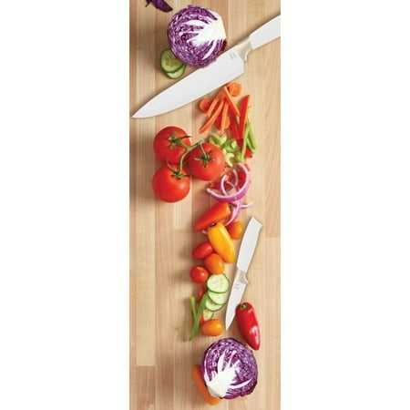 Beautiful 12 Piece Stainless Steel Knife Block Set, Soft-Grip Handles White Icing by Drew Barrymore, White