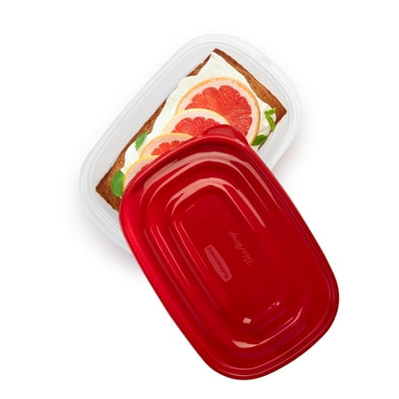 Rubbermaid TakeAlongs, 8 Cups, 2 Packs, Red, Plastic Deep Rectangle Food Storage ContainersRed,