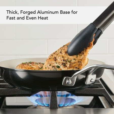 KitchenAid Ceramic Forged Aluminum Nonstick Cookware Set, 10 Piece, Onyx Black