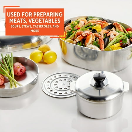 Imusa 13pc Heavy Duty Cajun Aluminum Kitchen Cookware Set, 13pc