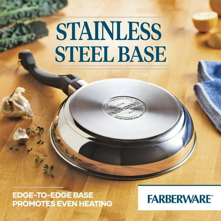 Farberware Classic Traditions 12 Piece Stainless Steel Pots and Pans Set with Ceramic Frypans