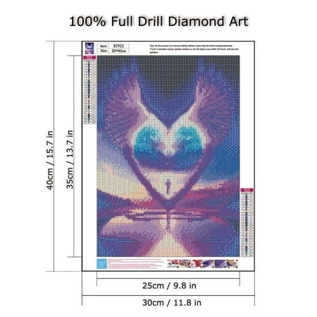 Angel Love 5D DIY Diamond Art Kits for Adults Beginner,Diamond Dots Kits Beads Gem Art Crafts,Home Wall Decor 12 X 16 Inch
