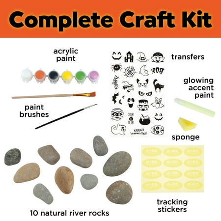 Creativity for Kids Halloween Hide & Seek Rock Painting- Spooky Child Craft Kit for Boys and Girls