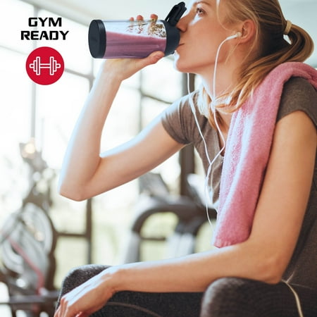 FitRx Rocket Electric Smoothie Blender Bottle, Rechargeable Portable Personal Blender, 18oz., Black