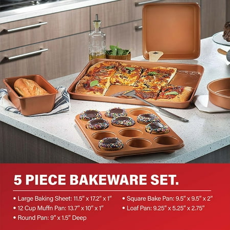 Gotham Steel Nonstick Pots and Pans 32 Piece Kitchen Ceramic Cookware Set Bakeware and Storage Set Skillet Saucepans RedRed,