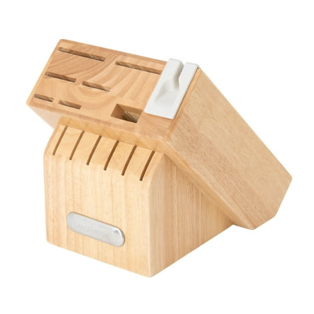 Farberware EdgeKeeper 14-Piece Forged Triple Rivet Kitchen Knife Set with Block White, White