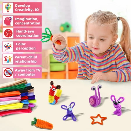 Fabulas Pipe Cleaners for Crafts, 25 Colors for Crafting DIY Arts Projects Decorations