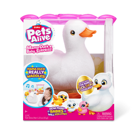 Pets Alive Mama Duck & Baby Surprise, Nurturing Play Surprise Hatching Interactive Girls Toy by ZURU