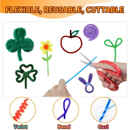 Fabulas Pipe Cleaners for Crafts, 25 Colors for Crafting DIY Arts Projects Decorations
