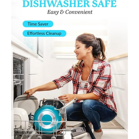 Gotham Steel 12 Piece Pots and Pans Nonstick Set Ceramic Cookware Kitchen Set, With Frying Skillet, Saucepan, Aqua Blue