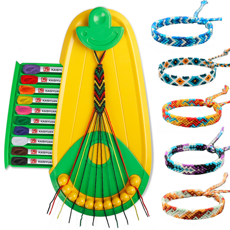 Friendship Bracelet Making Kit,Arts and Crafts for Kids Ages 8-12,DIY Bracelet Making Kit with 20 Pre-Cut Threads,Birthday Gifts for Girl Aged 6 7 8 9 10 11 12 Year Old Child Travel Activity Set