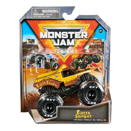 Monster Jam, Official Earth Shaker Monster Truck, Die-Cast Vehicle, 1:64 Scale, Kids Toys for Boys Ages 3 and up