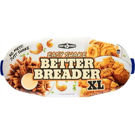 Cook's Choice XL Original Better Breader Batter Bowl All-in-One Mess Free Breading Station Tray Clear/Blue