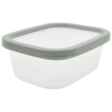 Mainstays Plastic Durable Food Storage Container Set, Gray, 6 PiecesGray,