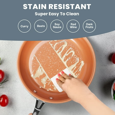 Gotham Steel Nonstick Pots and Pans 20 Pcs Set Ceramic Cookware Bakeware Kitchen Set With Frying Skillet CopperGray,