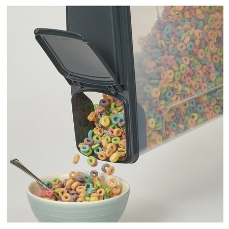 Mainstays 2-Pack Cereal Keeper, Plastic, 24 Cup - Dark Gray Lid