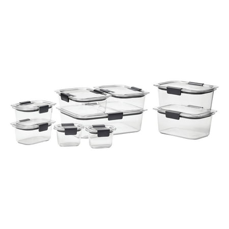 Rubbermaid Brilliance Food Storage Containers, 18 Piece Set, Leak-Proof, BPA Free, Clear Tritan Plastic, Food Storage
