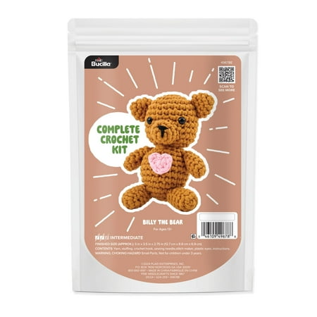 Bucilla Amigurumi Complete Crochet Kit, Billy the Bear, 5"