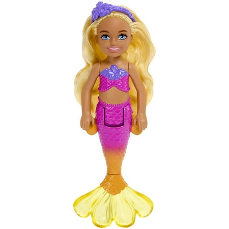 Barbie Mermaid Chelsea Doll with Blond Hair, Mermaid Toys, 6.3 in